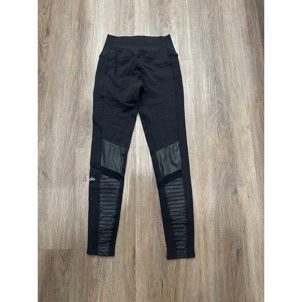 Alo Yoga‎ Womens Size XS Moto Leggings High Waist Black